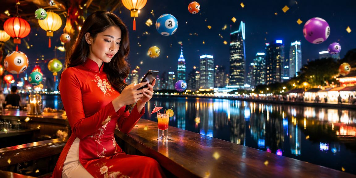 Không gian xổ số và áo dài truyền thống Hà Nội phản ánh văn hóa giải trí đặc trưng miền Bắc