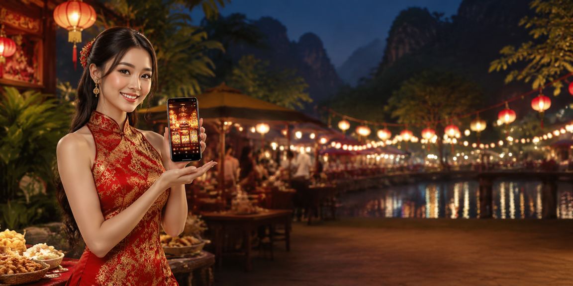 Người chơi thư giãn tại chợ đêm Ninh Bình với điện thoại di động
